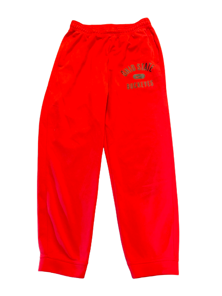 Justin Ahrens Ohio State Basketball Team-Issued Travel Sweatpants (Size LT)