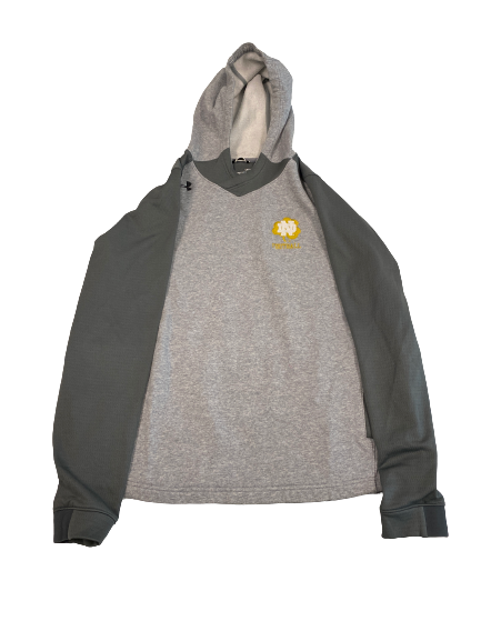 Jonathan Doerer Notre Dame Football Team-Issued Sweatshirt (Size L) - Rare Gold Shamrock