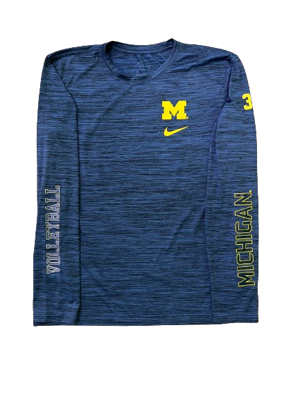 Brooke Humphrey Michigan Volleyball Player Exclusive Long Sleeve Practice Shirt with 