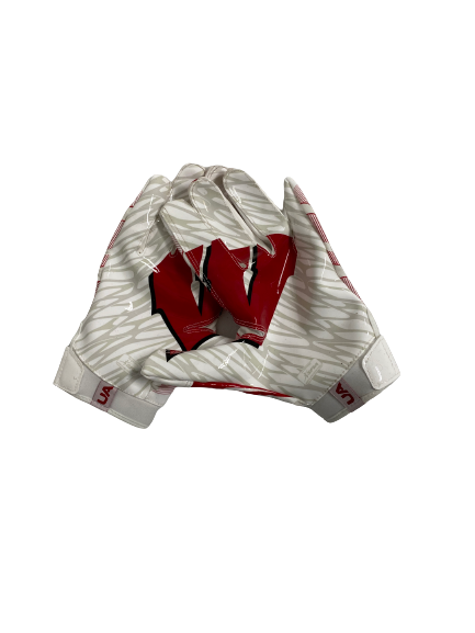 Keontez Lewis Wisconsin Football Player-Exclusive Gloves (Size XL)