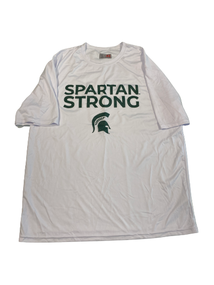 Cade McDonald Michigan State Football Player-Exclusive "SPARTAN STRONG" T-Shirt (Size L)
