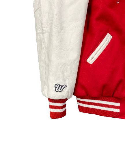 Keontez Lewis Wisconsin Football Player-Exclusive "Wide Receivers U" Varsity Jacket (Size L Long) *RARE*