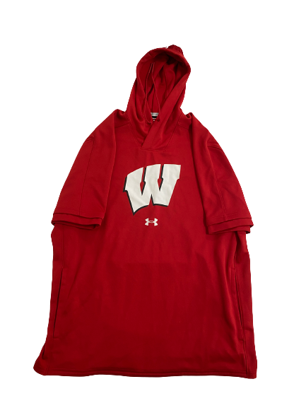 Keontez Lewis Wisconsin Football Player-Exclusive Short Sleeve Hoodie (Size M)