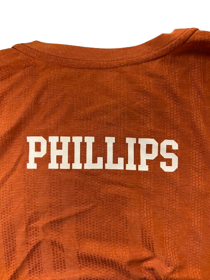 Molly Phillips Texas Volleyball Player Exclusive Pre-Game Warm-Up Long Sleeve Shirt WITH LAST NAME (Size L)