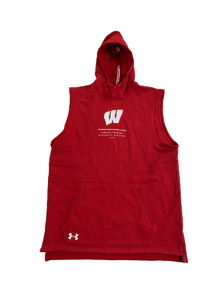 Keontez Lewis Wisconsin Football Player-Exclusive Sleeveless Hoodie (Size L)
