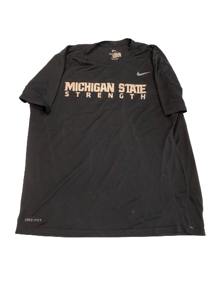 Cade McDonald Michigan State Football Player-Exclusive Strength & Conditioning "STRAIN" T-Shirt (Size XL)