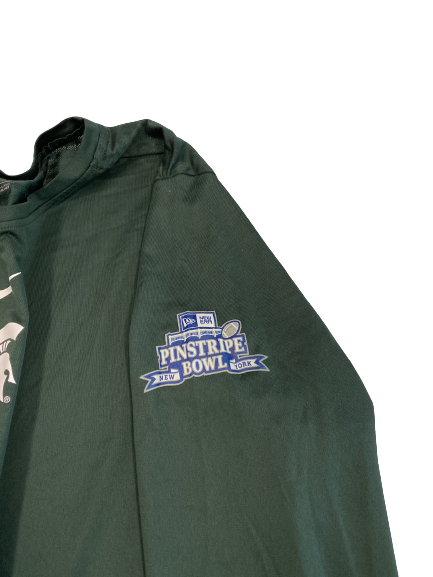 Cade McDonald Michigan State Football Player-Exclusive Pinstripe Bowl Long Sleeve Shirt (Size L)