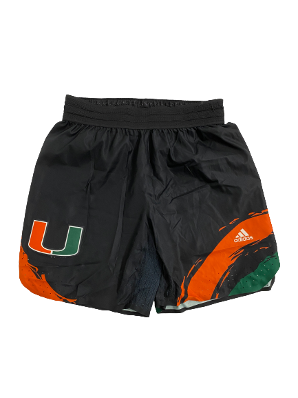 Nysier Brooks Miami Basketball Player Exclusive Game Shorts (Size XL)