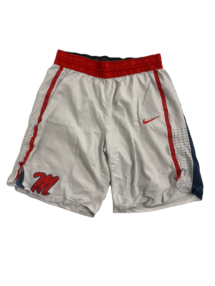 Nysier Brooks Ole Miss Basketball Player Exclusive 2019-2020 Game Shorts (Size 40)