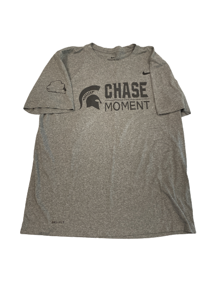 Cade McDonald Michigan State Football Player-Exclusive "CHASE THE MOMENT" T-Shirt (Size L)