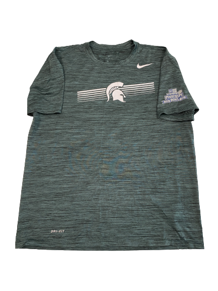 Cade McDonald Michigan State Football Player-Exclusive Pinstripe Bowl T-Shirt (Size L)