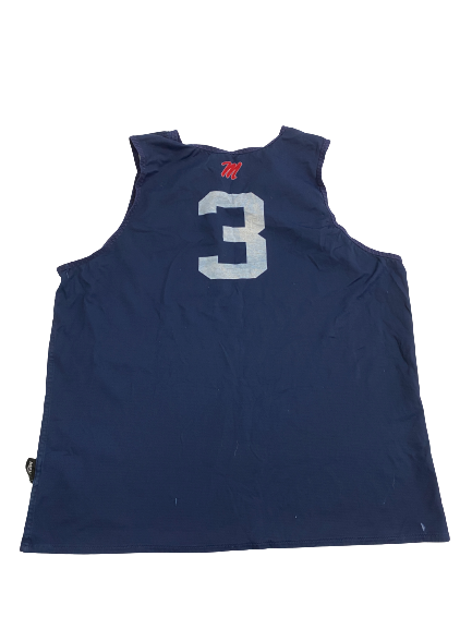 Nysier Brooks Ole Miss Basketball Player-Exclusive Reversible Practice Jersey (Size XL)