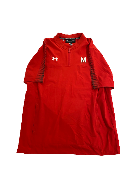 Derek Kief Maryland Football Team-Issued Short Sleeve Quarter-Zip (Size L)