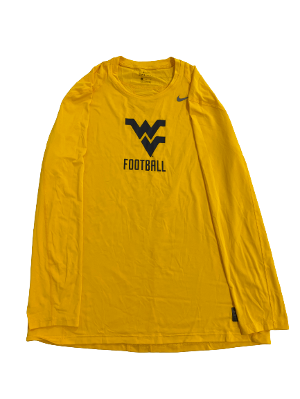 Jarret Doege West Virginia Football Team-Issued Fitted Long Sleeve Compression Shirt (Size XL)