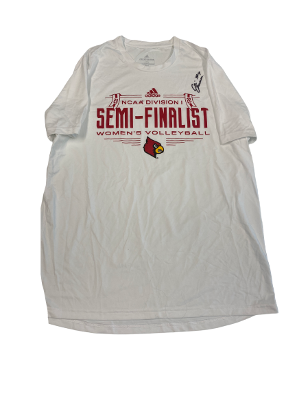 Claire Chaussee Louisville Volleyball SIGNED Semi-Finalist T-Shirt (Size L)