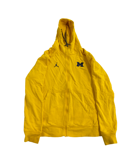 Gregg Glenn III Michigan Basketball Player-Exclusive Zip-Up Jacket (Size LT)
