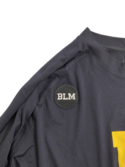 Gregg Glenn III Michigan Basketball Player-Exclusive Pre-Game Warm-Up Shooting Shirt With Title IX and BLM Patch (Size XL)