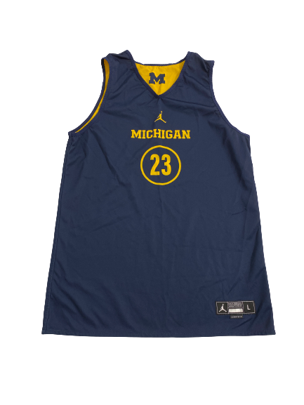 Gregg Glenn III Michigan Basketball Player-Exclusive Reversible Practice Jersey (Size L)
