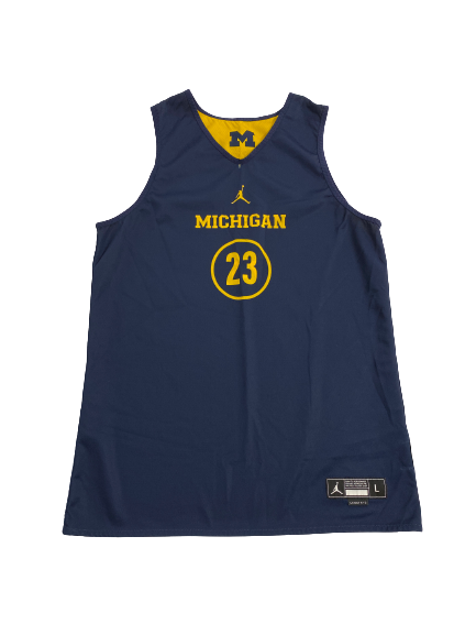 Gregg Glenn III Michigan Basketball Player-Exclusive Reversible Practice Jersey (Size L)