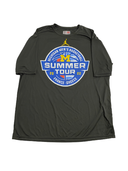 Gregg Glenn III Michigan Basketball Player-Exclusive "2022 Summer Tour" Pre-Game Shooting Shirt (Size XL)