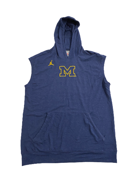 Gregg Glenn III Michigan Basketball Player-Exclusive Sleeveless Performance Hoodie (Size LT)