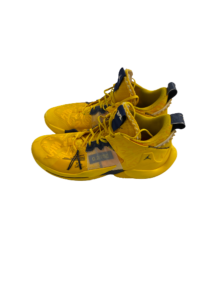 Gregg Glenn III Michigan Basketball Player-Exclusive Jordan Why Not Zero.2 Shoes (Size 15)