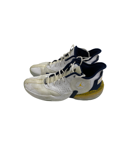 Gregg Glenn III Michigan Basketball Player-Exclusive Jordan React Elevation Shoes (Size 14)