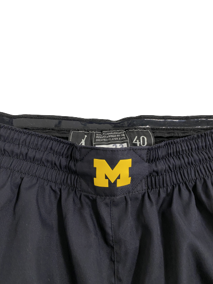 Gregg Glenn III Michigan Basketball 2022-2023 Season Game-Worn Shorts (Size 40) *RARE BLACK ALTERNATE*