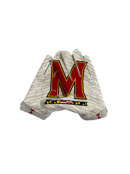 Tyrese Chambers Maryland Football Player-Exclusive Gloves (Size XL)