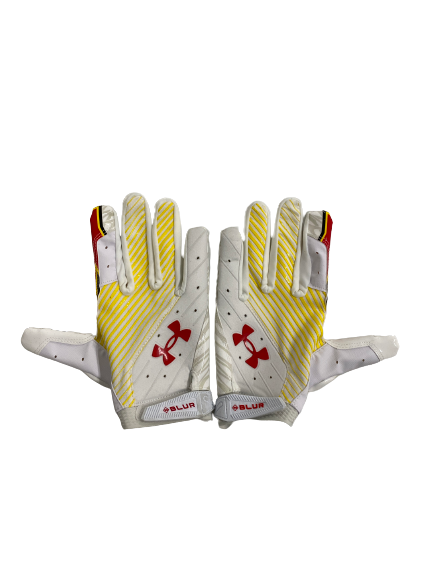 Tyrese Chambers Maryland Football Player-Exclusive Gloves (Size XL)