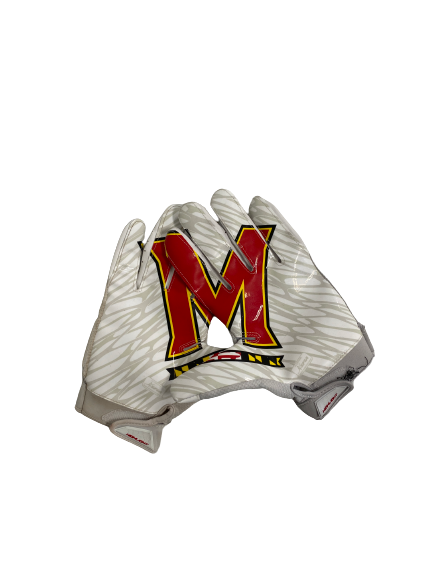 Tyrese Chambers Maryland Football Player-Exclusive Gloves (Size L)