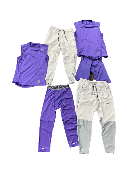 Markquis Nowell Kansas State Set (2 sweatpants, 2 compression tanks, 1 compression leggings, 1 compression shorts)