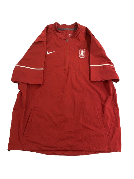 Will Matthiessen Stanford Baseball Team-Issued Short Sleeve Quarter-Zip Batting Practice Pullover (Size XXL)