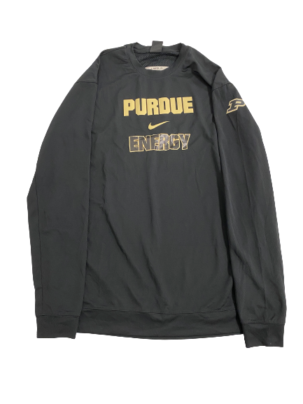 Eric Hunter Jr. Purdue Basketball Player-Exclusive "PURDUE ENERGY" Pre-Game Warm-Up Long Sleeve Shooting Shirt (Size MT)