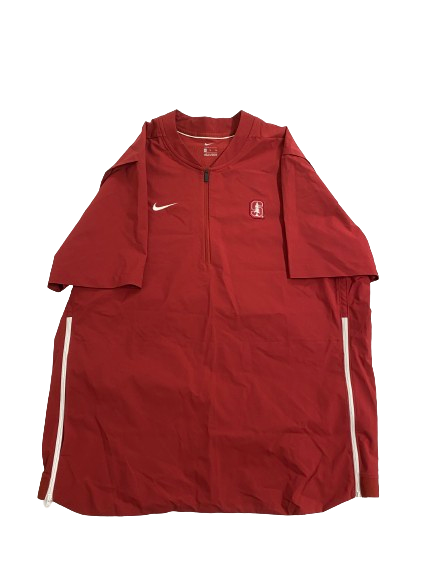 Will Matthiessen Stanford Baseball Team-Issued Short Sleeve Quarter-Zip Batting Practice Pullover (Size XL)