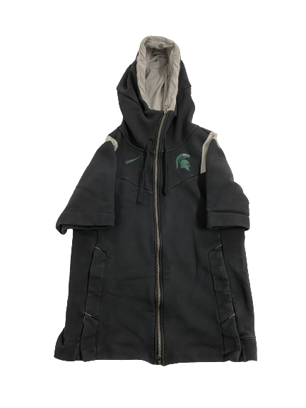 Jordon Simmons Michigan State Football Player-Exclusive Short Sleeve Travel Zip-Up Jacket (Size M)