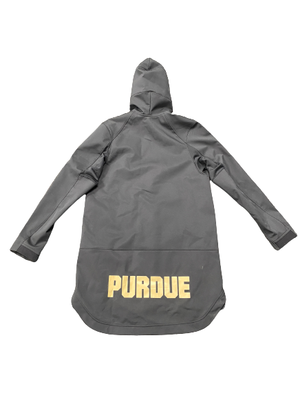 Eric Hunter Jr. Purdue Basketball Player-Exclusive Long Trench Jacket With "PURDUE" On Back (Size M)