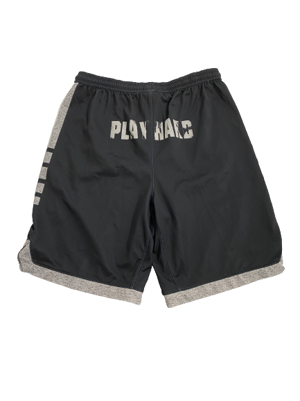 Eric Hunter Jr. Purdue Basketball Player-Exclusive "PLAY HARD" Practice Shorts (Size M)