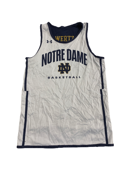 Trey Wertz Notre Dame Basketball Player-Exclusive Reversible Practice Jersey (Size L)