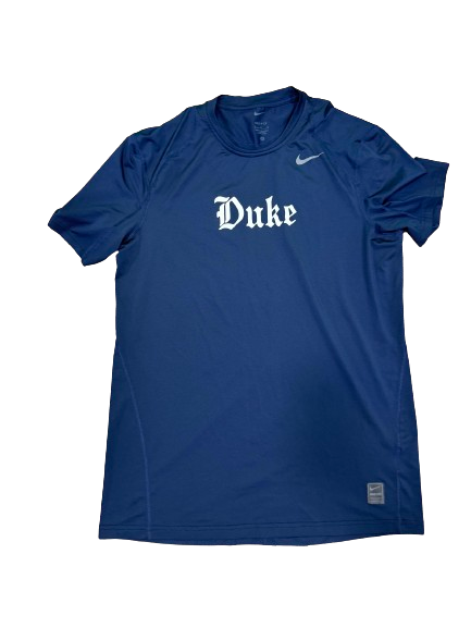 Jaden Schutt Duke Basketball Player Exclusive NIKE PRO COMPRESSION Shirt (Size L)