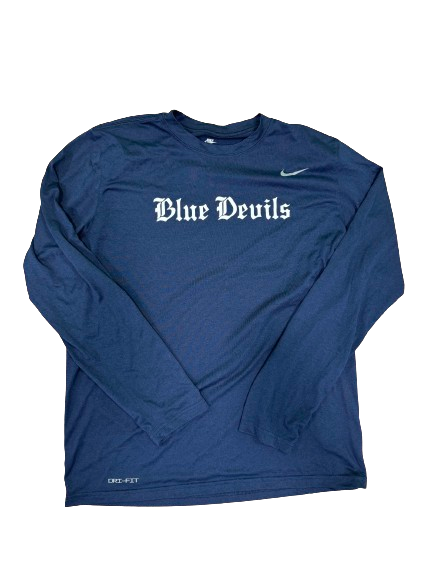 Jaden Schutt Duke Basketball Player Exclusive Long Sleeve Shirt (Size L)