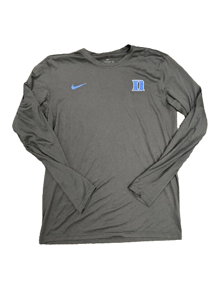 Jaden Schutt Duke Basketball Team Issued Long Sleeve Shirt (Size LT)