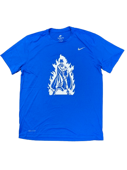 Kyle Filipowski Duke Basketball Player Exclusive Blue Devil Workout Shirt (Size XL)