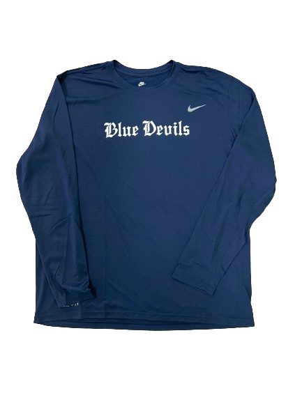 Kyle Filipowski Duke Basketball Player Exclusive "Blue Devils" Long Sleeve Shirt (Size XXL)