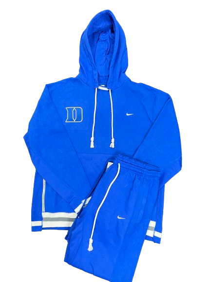 Kyle Filipowski Duke Basketball Player Exclusive Fleece Sweatsuit - Jacket & Sweatpants (Size XLT)