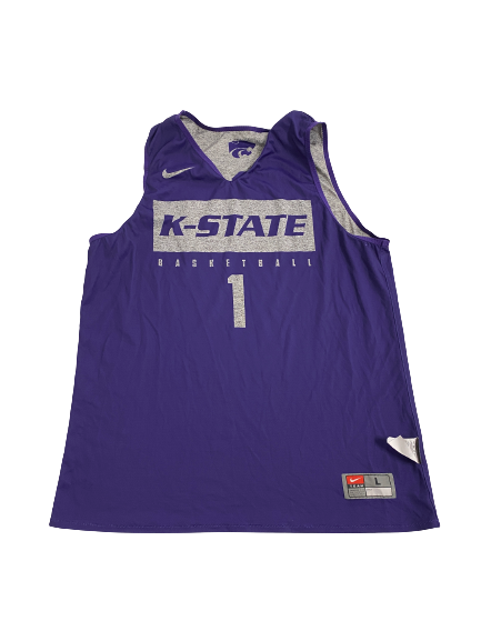 Kaosi Ezeagu Kansas State Player-Exclusive Reversible Practice Jersey (Size L)