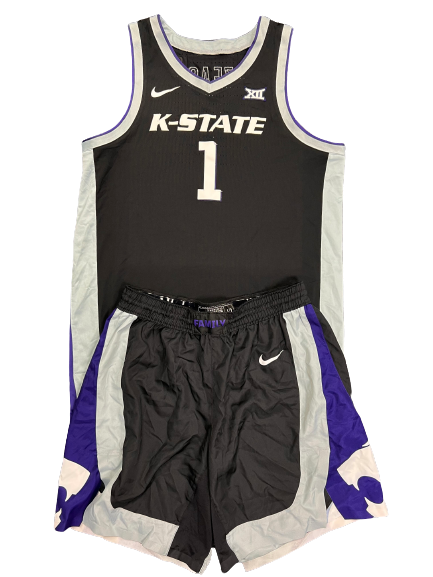Kaosi Ezeagu Kansas State Basketball Game Issued 2020-2021 UNIFORM SET (Jersey + Shorts)