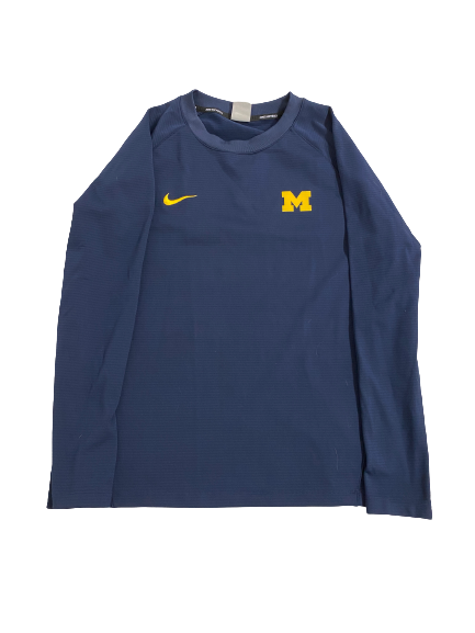 Audrey LeClair Michigan Softball Team-Issued Waffle Style Crewneck Pullover (Size M)
