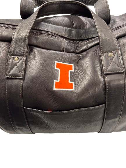 Quincy Guerrier Illinois Basketball Player Exclusive LEATHER Travel Bag with Premium Inside