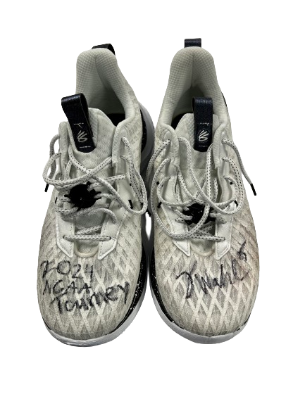 Tyler Wahl Wisconsin Basketball SIGNED & INSCRIBED 2024 NCAA Tournament Game Worn Shoes (Size 14)